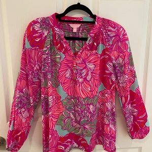 Lilly Pulitzer Elsa Silk Blouse XXS